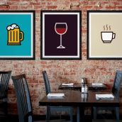 Icon Prints: Drinks Series. Un progetto di Design, Illustrazione tradizionale, Graphic design e Product design di Raquel Catalan - 15.04.2015