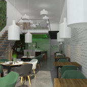 Proyecto 496 Sevilla - Café Bar. Un proyecto de Arquitectura interior de Javier Calvente - 09.10.2016