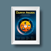 Poster Premios Darwin Awards. Design gráfico, e Design de informação projeto de Stefano Valentini - 25.10.2016