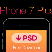 FREE iPhone 7 Plus PSD | Template #freebie #grid #black. Een project van  Ontwerp, UX / UI, Grafisch ontwerp, Informatiearchitectuur, Informatieontwerp e Interactief ontwerp van Ana Rebeca Pérez - 21.11.2016