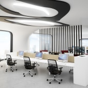 Oficinas para HAWORTH. Un proyecto de 3D, Diseño, creación de muebles					 y Diseño de interiores de Raquel Palomar - 30.04.2015
