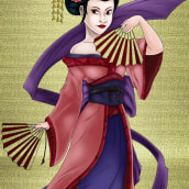 Geisha primavera. Un proyecto de Ilustración tradicional y Diseño de personajes de JSantiago Gutiérrez - 10.02.2017