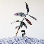 Plantas momificadas y moldes de papel. Construcción de escenarios.. Un proyecto de Fotografía y Escultura de David Kims - 12.09.2016