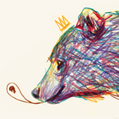 Animales en crayon :) . Ilustração tradicional projeto de Juan Pablo Elias - 08.03.2017