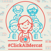 #ClickAlMercat. Traditional illustration, Advertising, Character Design, Vector Illustration, Icon Design, and Pictogram Design project by Gong - 01.20.2017
