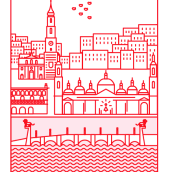 Zaragoza en Iconos. Un proyecto de Ilustración tradicional, Infografía y Diseño de iconos de Maria Vicente Cordoba - 29.06.2017