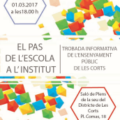 Cartel de Ciclo de Conferencias - Consell Escolar Districte de les Corts. Design projeto de Guillem Bellet i Navarro - 22.02.2017