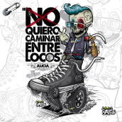 "No/ quiero caminar entre locos" Alicia.. Design de personagens e Ilustração vetorial projeto de Daniel Carrillo - 31.07.2017