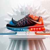 "Nike Airmax". Un proyecto de Publicidad, 3D, Diseño gráfico y Retoque fotográfico de Ane Garcia de la Fuente - 17.08.2017