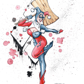 Harley Quinn. Un proyecto de Ilustración tradicional de Cristina Vaquero - 12.09.2017