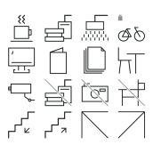 Diseño de pictogramas. Design de pictogramas projeto de Cristina Mufer - 15.11.2016