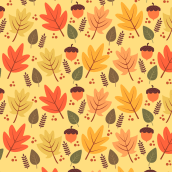 Autumn Pattern | Design analógico y digital. Ilustração, Pattern Design e Ilustração vetorial projeto de Michelle Barroeta - 24.09.2017