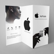 Folleto Apple Airpods. Design, Publicidade, e Direção de arte projeto de Jorge López - 16.10.2017
