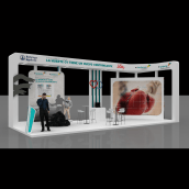 Stand para laboratorio farmacéutico Boehringer. Un proyecto de 3D, Eventos, Diseño, creación de muebles					, Arquitectura interior y Diseño de producto de Noelia Muñoz - 05.09.2017