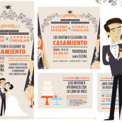 Our wedding invitations design. Un proyecto de Ilustración tradicional, Diseño de personajes e Ilustración vectorial de Andrea Cingolani - 11.04.2013