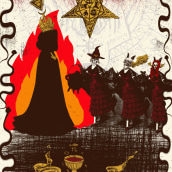Cartel para "Jovenes y brujas". Design, Ilustração tradicional, e Cinema projeto de Axl Lzr - 27.10.2017