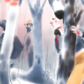 El bosque . Ilustração tradicional projeto de irene amaro fernandez - 30.10.2017