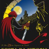 Cartel para concurso de carteles Festa da Istoria Ribadavia (Galizia, 2009). Un progetto di Design, Illustrazione tradizionale e Graphic design di Giuseppe Borio - 13.12.2017