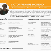 Curriculum. Cinema, Vídeo e TV projeto de Víctor Vioque - 18.01.2018