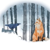 El zorro y el cuervo :3. Un proyecto de Ilustración tradicional de Nieves Morales - 20.01.2018