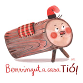 Caga tió. Traditional illustration, Character Design, Arts, Crafts, Fine Arts, To, and Design project by marta moreno - 02.02.2018