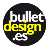 Creación de página web, mantenimiento y elementos de contenido visual para la agencia de diseño Bullet Design. Ein Projekt aus dem Bereich Fotografie, Grafikdesign und Webdesign von Lidia Ladera - 02.02.2017