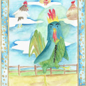 gallo pelao- canción popular. Un projet de Illustration traditionnelle de daniela lewin - 21.02.2018