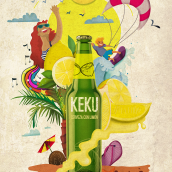 Botella de cerveza con limón. Motivo playero. Un proyecto de Publicidad e Ilustración vectorial de Proyecto Bonhomía - 23.02.2018
