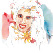 Retrato Sara, vuela. Ilustração tradicional projeto de Melania Peinado Gonzalo - 20.02.2018
