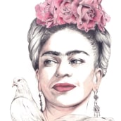 FRIDA. Traditional illustration, and Fine Arts project by Crisbel Robles - 11.08.2015