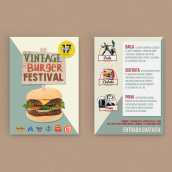 Gráfica publicitaria - Vintage Burger Festival. Publicidade, e Design gráfico projeto de Mark Zednan - 09.10.2017