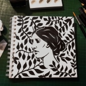 Mi Proyecto del curso: Introducción a la ilustración con tinta china - Virginia Woolf.. Un projet de Illustration traditionnelle de mathius wilder - 26.03.2018