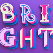 Bright type. Arts, Crafts, Graphic Design, T, pograph, Paper Craft, and Lettering project by Agustina Gastaldi Ferrario - 10.10.2017