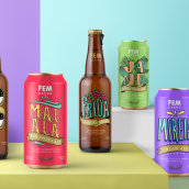 Fem Beers. Traditional illustration, Graphic Design, Packaging, and Lettering project by Mara Rodríguez Rodríguez - 05.03.2018