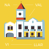 Diseño, ilustraciones y skyline de Navalvillar de Pela (Badajoz). Design gráfico, Ilustração vetorial e Ilustração digital projeto de LOCANDIA Estudio - 04.05.2018