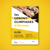 Cartel Gerontolimpiades. Design gráfico, e Design de cartaz projeto de Roser Prats - 10.09.2017