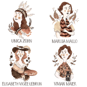 Inspiring Women Artists. Un progetto di Illustrazione tradizionale di Anna Escapicua - 08.05.2018