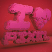 I Love Pixel. 3D e Ilustração digital projeto de Roberto Corella García - 27.06.2018