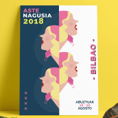 Cartel Fiestas de Bilbao 2018 - Aste Nagusia 2018. Design gráfico projeto de Jon Ander Vázquez Merchán - 01.06.2018