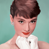 Audry Hepburn. Traditional illustration, and Portrait Illustration project by Mónica Sánchez Gallego - 08.20.2018