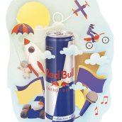 Mi Proyecto del curso: Ilustración Red Bull. Un proyecto de Ilustración tradicional, Retoque fotográfico, Ilustración vectorial e Ilustración digital de Unai Martinez de Sosa - 21.08.2018