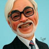 Hayao Miyazaki . Un proyecto de Ilustración digital e Ilustración de retrato de paolahf - 01.09.2018