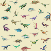 Estampado textil dinosaurios. Un proyecto de Diseño de moda de Inma S.Bastida - 11.01.2013