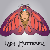 Ilustración digital Lady butterfly. Ilustração vetorial e Ilustração digital projeto de Patricia Conesa - 26.09.2018