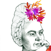 Frida. Un projet de Illustration traditionnelle, Dessin au cra, on, Aquarelle et Illustration de portrait de Patricia Fuentes Zorita - 14.10.2018