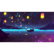 Las luces flotantes - . Traditional illustration, Painting, 2D Animation, and Digital Illustration project by Steven Martin Calderon - 10.16.2018
