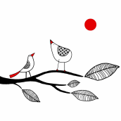 Pájaros. Ilustração tradicional, Design de acessórios, e Artesanato projeto de Vera Aldabe Gil - 25.10.2018
