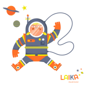 Laika. Play with Cosmos!- Ilustración aplicada a producto. Traditional illustration, Graphic Design, To, Design, and Logo Design project by Xiana Teimoy - 10.29.2018