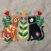 Misifusos, bordado. Embroider project by Norma Santoyo - 10.30.2018