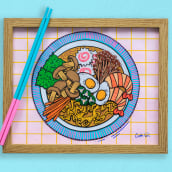 .RAMEN.. Design, Traditional illustration, Arts, Crafts, Painting, Collage, Paper Craft, Creativit, Concept Art, and Artistic Drawing project by Cath Vel - 10.26.2018